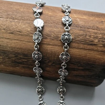 Pulsera/collar de eslabones de cadena Sakura envejecido y texturizado de acero inoxidable 24/8,5" Foto 1 de 4