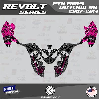 Kit Gráficos para POLARIS OUTLAW 90 (2007-2014) REVOLT Magenta 16-MIL Foto 1 de 4