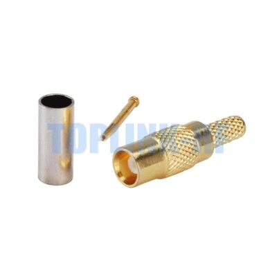 10x MCX Jack Female Coaxial Solder Crimp Connector For LMR100 RG316 RG174 Cable - Image 1 of 3