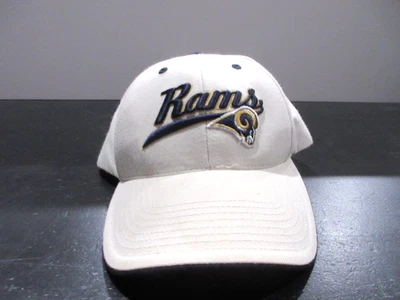 VINTAGE St Louis Rams Hat Cap Strap Back White NFL Football Los Angeles Mens - Image 1 of 4