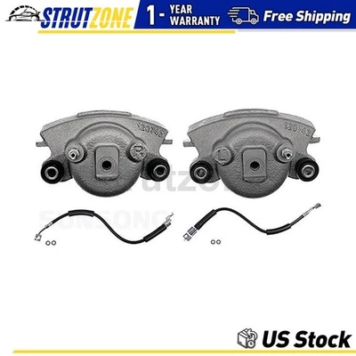 4xPinças de freio linha de mangueira de freio dianteira compatível com Jeep Cherokee 4.0L 2.5L - Imagem 1 de 4