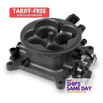 Holley 112-587, One Black Aluminum Mpfi Throttle Body 1000 Cfm Hard Core Gray  - Image 1 of 4