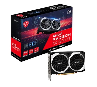 msi Radeon RX 6500 XT MECH 2X 4G OC Graphic Card Black (V508-003R) - Image 1 of 4