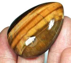 84.9Ct Natural African Yellow Blue Tigerey Cab SHY2394 - Picture 1 of 3