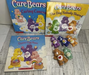 Vintage & Modern Posable Care Bear Bears Figures LOT of 5 & 3- Vintage Books - Picture 1 of 7