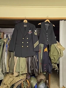 US Navy 1980's Chief Petty Officer Dress Jacket And Vest Damage Contol, Named - Picture 1 of 14