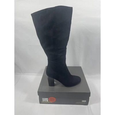 Style & Co ботинки женский размер 9,5 шириной икры черный блок каблук колена платье - Изображение 1 из 4