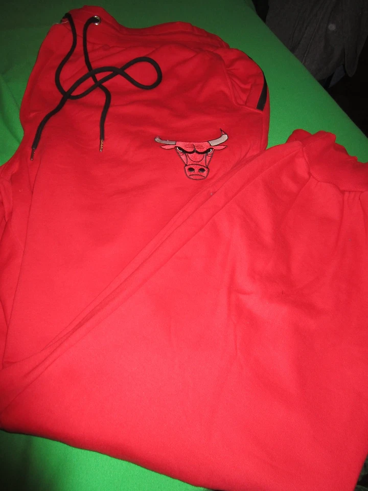 NEW NBA CHICAGO BULLS MENS JOGGER SWEAT PANTS RED 4XL - Image 1 of 4