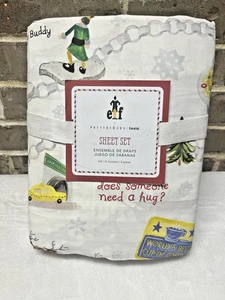 Pottery Barn Teen ELF Buddy Sheet Set FULL SIZE Christmas Holiday Bedding NEW - Picture 1 of 7