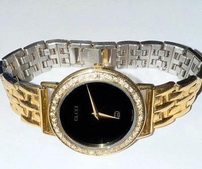GUCCI MENS 3000M GOLD TONE DIAMOND WATCH - Image 1 of 4