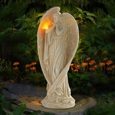 Angel Figurine, Large Angel Garden Statues Outdoor with Butterfly Solar LED Ligh - Image 1 of 4