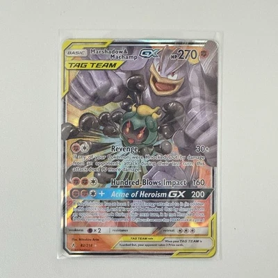 2019 Pokemon Sun & Moon Unbroken Bonds Marshadow Machamp Tag Team Holo #82/214 - Image 1 of 2
