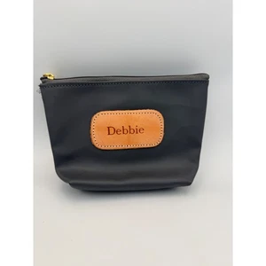 Jon Hart Debbie Personalized Charcoal Gray Nylon Zipper Pouch Cosmetic Bag - Picture 1 of 5