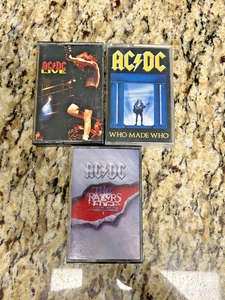 AC/DC Cassettes: Razors Edge, Live, Who Made Who - Picture 1 of 3