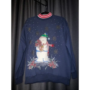 Suéter Feo Navidad Navidad Sudadera Cuello Redondo Talla Grande De Colección - Imagen 1 de 3