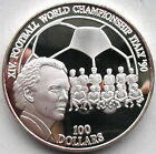 Niue 1990 World Cup 100 Dollars 5Oz Silver Coin,Proof