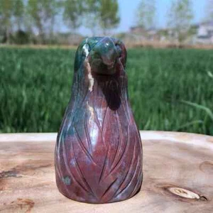 0.81LB pounds natural aquatic agate skull eagle carved quartz XK3588-05-A - Picture 1 of 16