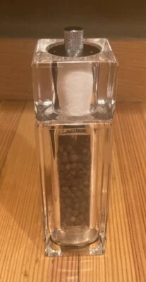 Olde Thompson Coronet Combo Salt Shaker & Pepper Mill Clear Lucite Acrylic 6.5” - Image 1 of 4