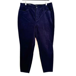 Talbots Corduroy Pants Women's 14 Curvy Jegging Skinny Cords Dark Navy Blue - Picture 1 of 10