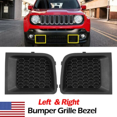 For 2015-2018 Jeep Renegade Left+Right Front Bumper Lower Grille Bezel Cover New Foto 1 de 4