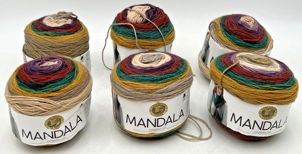 (6) SKEINS LION BRAND MANDALA WARLOCK 215 YARN 5.3 OZ EACH LOT 415917 - Image 1 of 4
