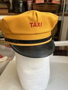 VINTAGE TAXI DRIVER UNIFORM HAT  Clean  CLOTH  EMBROIDERED  SIZE 7 1/4''