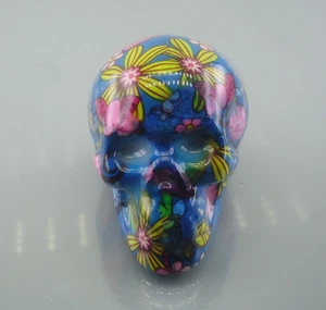 Cerámica Azul 2,5" Transfer Térmico Impresión Realista Calavera Cristal Curación 408 - Imagen 1 de 5