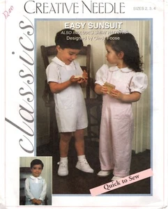 TRAJE DE SOL FÁCIL + Camisa Aguja Creativa Clásicos Niño Pequeño Talla 2-4 SIN CORTAR Patrón de Costura - Imagen 1 de 3