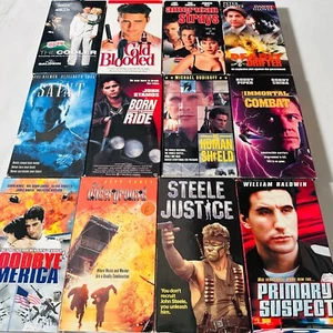 VHS Lot 12 Action Roddy Piper Kove Stamos Baldwin Kilmer Fahey Perry Priestley - Foto 1 di 6