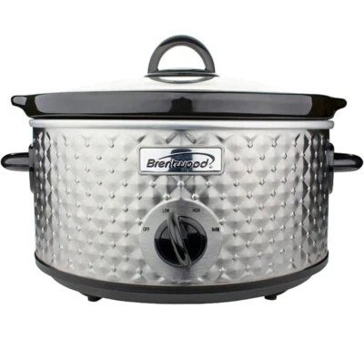 Olla de cocción lenta Brentwood Select de 7 cuartos en acero inoxidable ¡con cerámica aprobada por la FDA! Foto 1 de 4