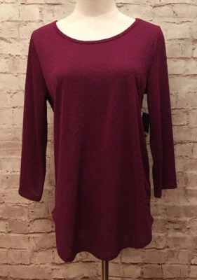 Camisa Top XERSION Mujer Borgoña Yoga Entrenamiento Espalda Abierta Mangas Largas Talla M Foto 1 de 4