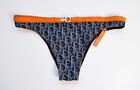 Dior Blue Logo Pattern Orange Lining "Remove Before Flight" Underwear (EU36 US6)