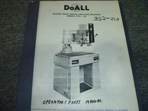 DoAll DTR-28 Radialbohrmaschine Teilekatalog & Bedienungsanleitung 352-010 - Bild 1 von 1