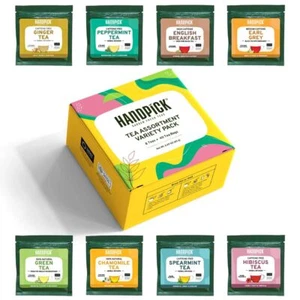 HANDPICK Bolsas de Té Muestreador Surtido Variedad Paquete Caja de Regalo 8 Sabores 40 Té B... - Imagen 1 de 9