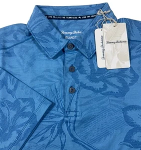 NWT Tommy Bahama Men Big/Tall Miramar IslandZone Polo 3XLB 4XLB Blue A3 - Picture 1 of 10