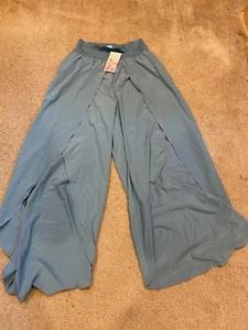 Halara Blue High Waisted Split Wide Leg Flowy Palazzo Pants Size M NEW - Picture 1 of 2
