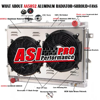 3ROW Aluminum Radiator Fit Ford Courier PC 2.6L Ute Petrol 1985-1996 Manual ; - image 1 of 4