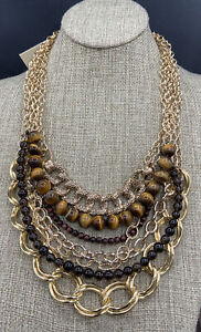 Barse Brockton Multi-Strand Necklace- Mixed Stones- Bronze- NWT