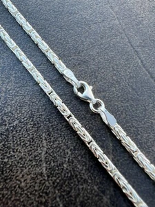Real Solid 925 Sterling Silver Byzantine Rope Chain Necklace 2mm 16-30" Length - Picture 1 of 11