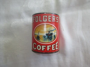 VINTAGE FOLGERS COFFEE PUZZLE IN CARDBOARD CAN 3.5” UNOPENED SEALED - Picture 1 of 8