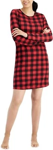 NWT! Charter Club Sz S Soft Knit Long Sleeves Sleepshirt Nightgown Buffalo Check - Picture 1 of 8