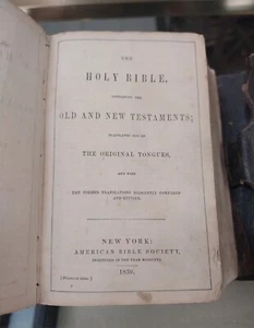 1859 Civil War Bible Joseph Cook (Musterd August 1861) Handwritten Notes - Picture 1 of 14