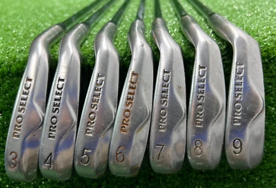 Набор айронов Pro Select 3-9i / обычная сталь / хорошее состояние / новые ручки / -2 дюйма / sa6436 - Изображение 1 из 4