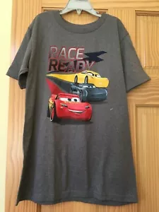 NWT Disney Store Cars Boy Tee Shirt Top Lightening McQueen Gray 10/12 - Picture 1 of 1