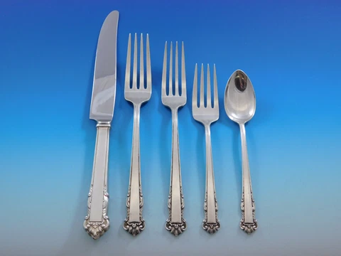 English Shell by Lunt Sterling Silver Flatware Set for 12 Service 63 pcs Dinner Cover