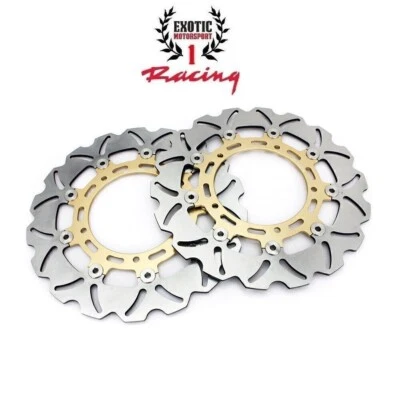 Juego de 2 rotores de disco de freno delanteros para Yamaha R1 2007-2014 R6 2005-2016 dorado Foto 1 de 4