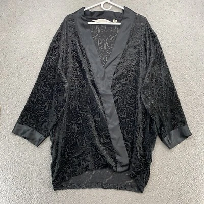 Vintage Victoria's Secret Kimono Top Womens Y2K Burnout Velvet Satin Whimsigoth - Image 1 of 4