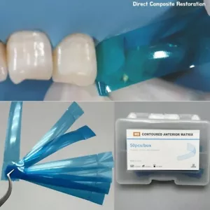 Dental Contoured Anterior Matrix Bands Transparent Matrices Polyester Strip - Picture 1 of 12