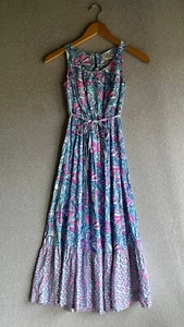 Lilly Pulitzer Dress Girls Medium Floral Paisley Beachy Boho Tropical - Picture 1 of 10