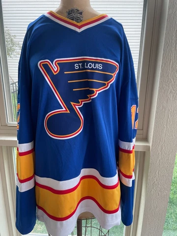 Fanatics Vintage Hockey St. Louis Blues Adam Oates Jersey NHL ALL SEWN Size XL Cover